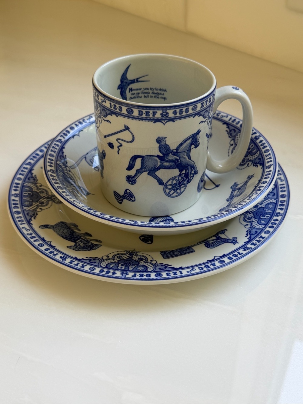 Spode Edwardian Childhood Plate, bowl and mug set
